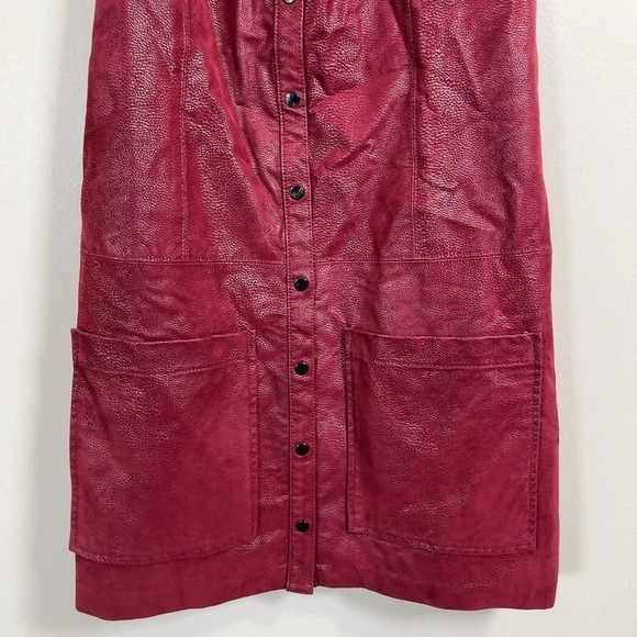 Guess Faux Leather Sleeveless Snap Button Mini Dress - Picture 7 of 14